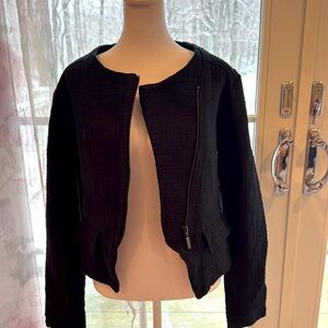 Black women’s large Mossimo tweed jacket with zipper